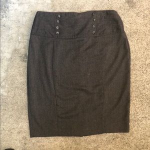 6 Front Button Pencil Skirt - Thick Waist - SZ 11